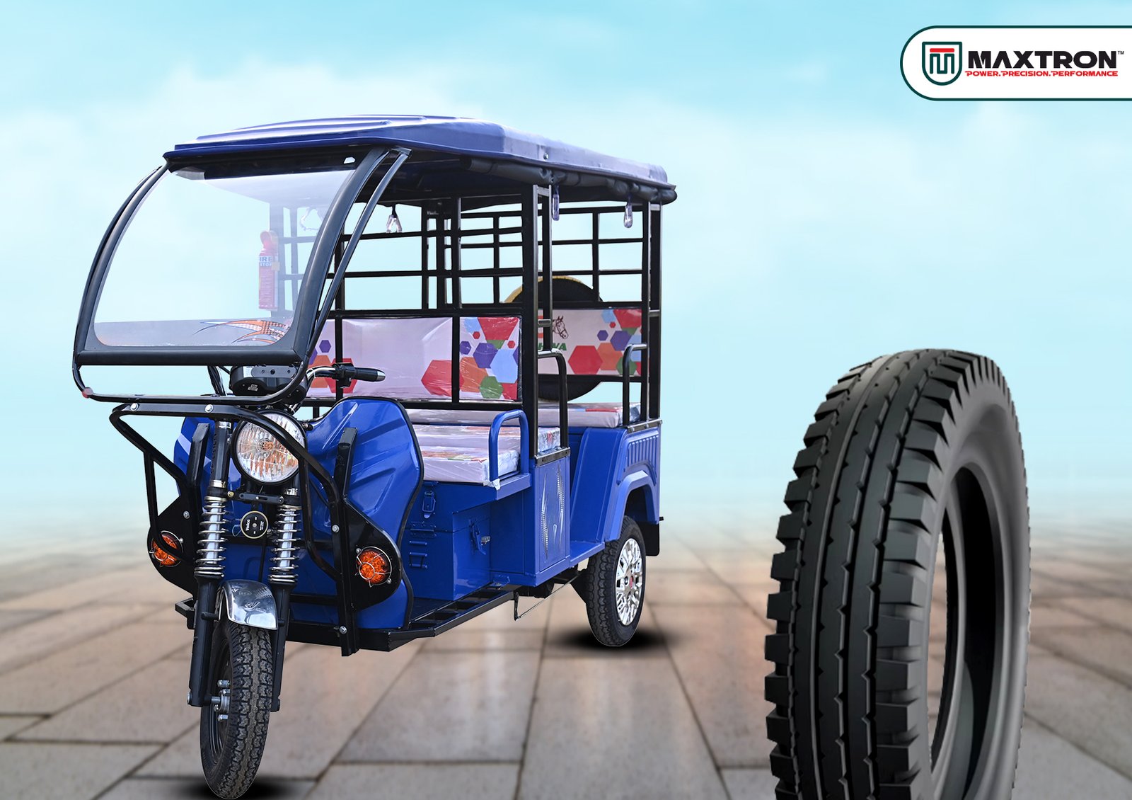 Maxtron tyre for passenger three wheelers and e-rickshaws
